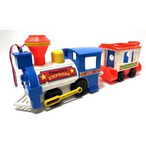 Vintage 1986 Fisher Price Express Train 2581 Engine and Caboose